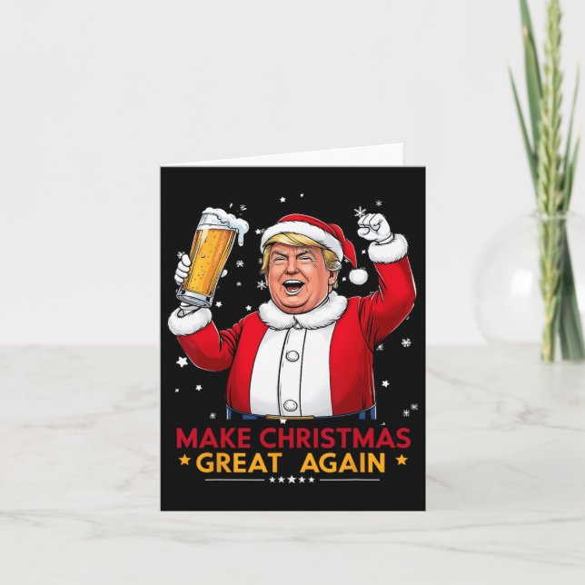 Make Christmas Great Again Trump American Flag Tru Card (Front)