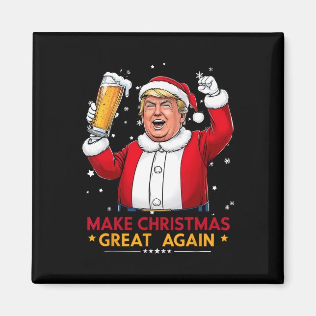 Make Christmas Great Again Trump American Flag Tru Magnet (Front)