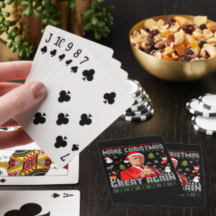 MAKE CHRISTMAS GREAT AGAIN   Trump Black Playing Cards