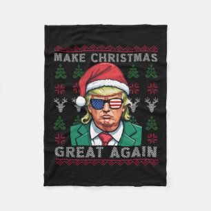 Make Christmas Great Again-trump Christmas Funny Fleece Blanket