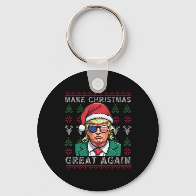 Make Christmas Great Again-trump Christmas Funny  Keychain (Front)