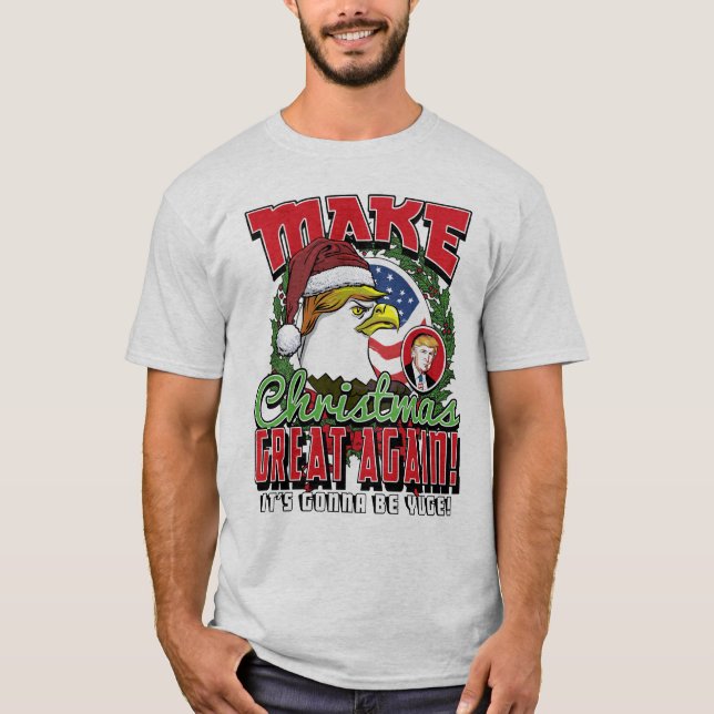 Make Christmas Great Again Trump Eagle T-Shirt (Front)