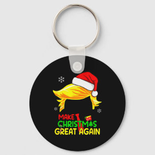 Make Christmas Great Again Trump Hair Santa Christ Keychain