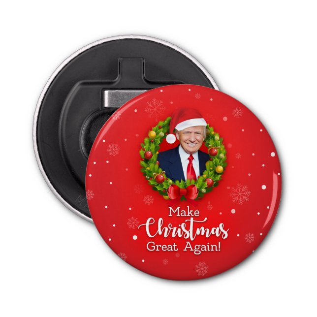 Make Christmas Great Again Trump MAGA funny gift Bottle Opener (Front)