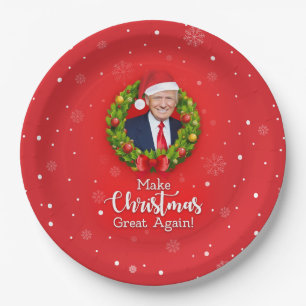 Make Christmas Great Again Trump MAGA funny gift Paper Plate
