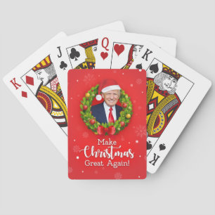 Make Christmas Great Again Trump MAGA funny gift Playing Cards