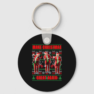 Make Christmas Great Again Trump Pajamas Ugly Prem Keychain