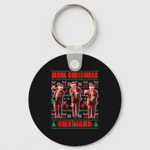 Make Christmas Great Again Trump Pajamas Ugly Tank Keychain