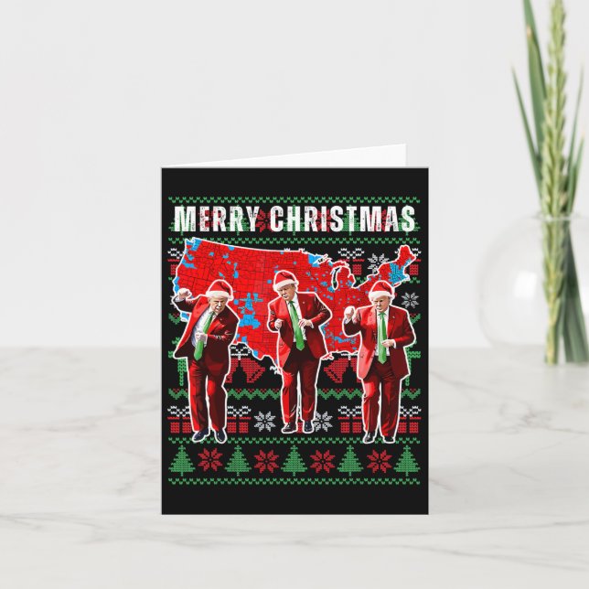 Make Christmas Great Again Trump Pyjamas Ugly  Card (Front)