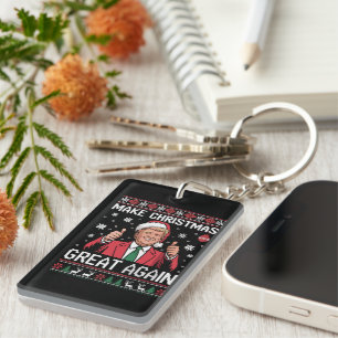 Make Christmas Great Again Trump Pyjamas Ugly Xmas Keychain