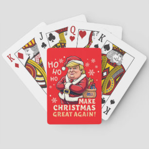 Make Christmas Great Again   Trump Santa Claus Red Playing Cards