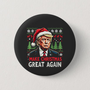 Make Christmas Great Again Ugly Xmas Sweater Trump 2 Inch Round Button