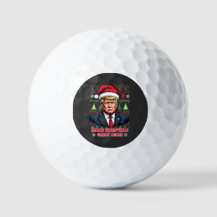 Make Christmas Great Again Ugly Xmas Sweater trump Golf Balls