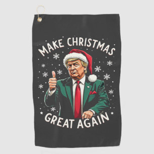 Make Christmas Great Again Ugly Xmas Sweater Trump Golf Towel