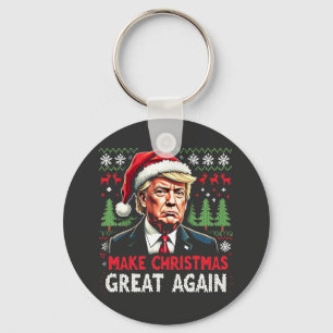 Make Christmas Great Again Ugly Xmas Sweater Trump Keychain