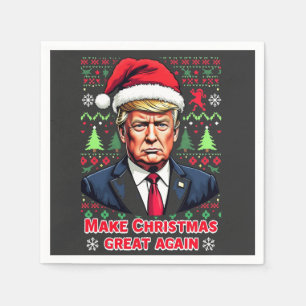 Make Christmas Great Again Ugly Xmas Sweater trump Napkin