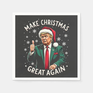 Make Christmas Great Again Ugly Xmas Sweater Trump Napkin