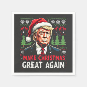 Make Christmas Great Again Ugly Xmas Sweater Trump Napkin