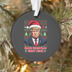 Make Christmas Great Again Ugly Xmas Sweater trump Ornament
