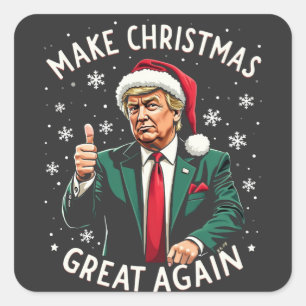 Make Christmas Great Again Ugly Xmas Sweater Trump Square Sticker