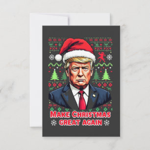 Make Christmas Great Again Ugly Xmas Sweater trump Thank You Card