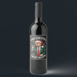 Make Christmas Great Again Ugly Xmas Sweater Trump Wine Label<br><div class="desc">trump vance,  donald trump,  election 2024,  christmas sweater,  ugly xmassweater,  santa claus,  republican,  vote,  president</div>