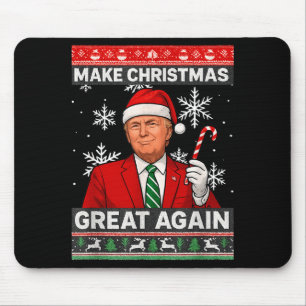 Make Christmas Great Again With Trump And Snowflak Mouse Pad