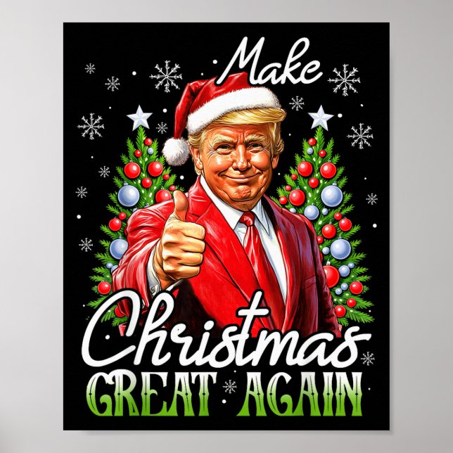 Make Christmas Great Again Xmas Funny Santa Trump  Poster (Front)