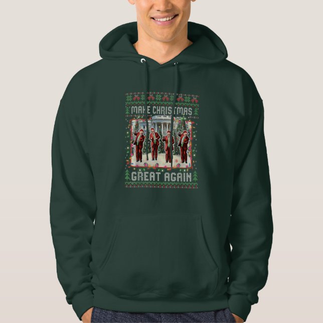 Make Christmas Great Again Xmas Funny Trump Dance Hoodie (Front)
