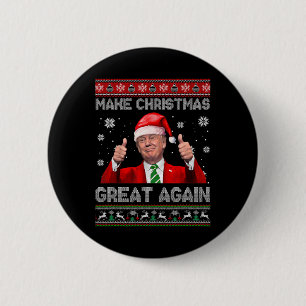Make Christmas Great Again Xmas Funny Trump Pajama 2 Inch Round Button