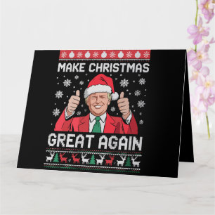 Make Christmas Great Again Xmas Funny Trump Pajama Card