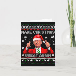 Make Christmas Great Again Xmas Funny Trump Pajama Card