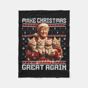 Make Christmas Great Again Xmas Funny Trump Pajama Fleece Blanket