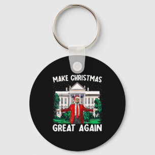 Make Christmas Great Again Xmas Funny Trump Pajama Keychain