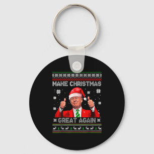 Make Christmas Great Again Xmas Funny Trump Pajama Keychain