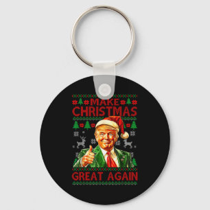 Make Christmas Great Again Xmas Funny Trump Pajama Keychain