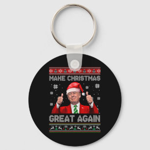 Make Christmas Great Again Xmas Funny Trump Pajama Keychain