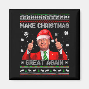 Make Christmas Great Again Xmas Funny Trump Pajama Magnet