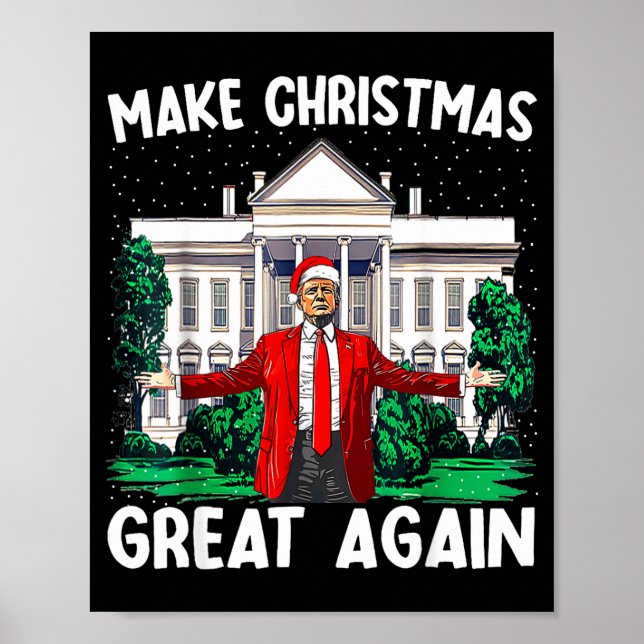 Make Christmas Great Again Xmas Funny Trump Pajama Poster (Front)
