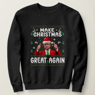 Make Christmas Great Again Xmas Funny Trump Pajama Sweatshirt