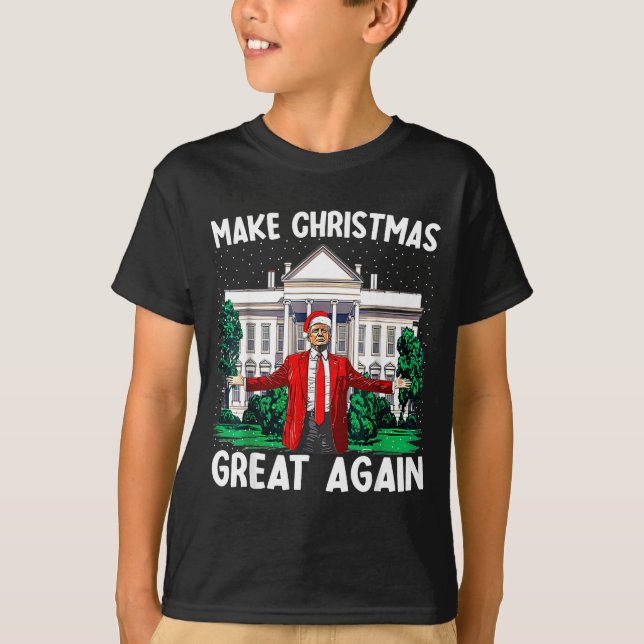 Make Christmas Great Again Xmas Funny Trump Pajama T-Shirt (Front)