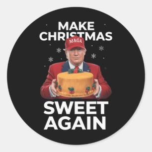 Make Christmas Sweet Again Trump Christmas Gifts M Classic Round Sticker