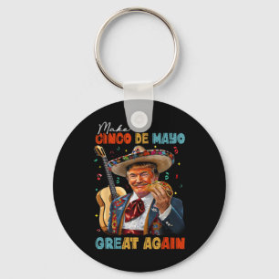 Make Cinco De Mayo Great Again Trump Guitar Tacos Keychain