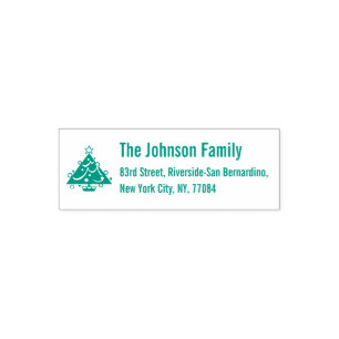 Make Custom Christmas Tree Holiday Return Address Self-inking Stamp