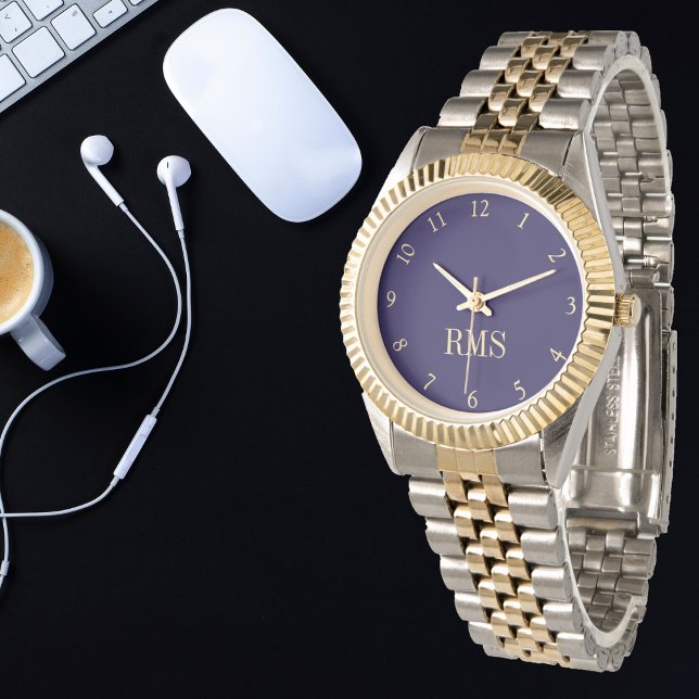 Make Custom Two-Tone Monogrammed Initial Bracelet Watch (Make Custom Two-Tone Monogrammed Initial Bracelet Watch)