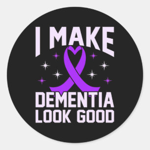 Make Dementia Look Good Alzheimerheimer's Awarenes Classic Round Sticker