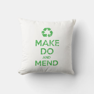 Make Do and Mend Throw Pillow