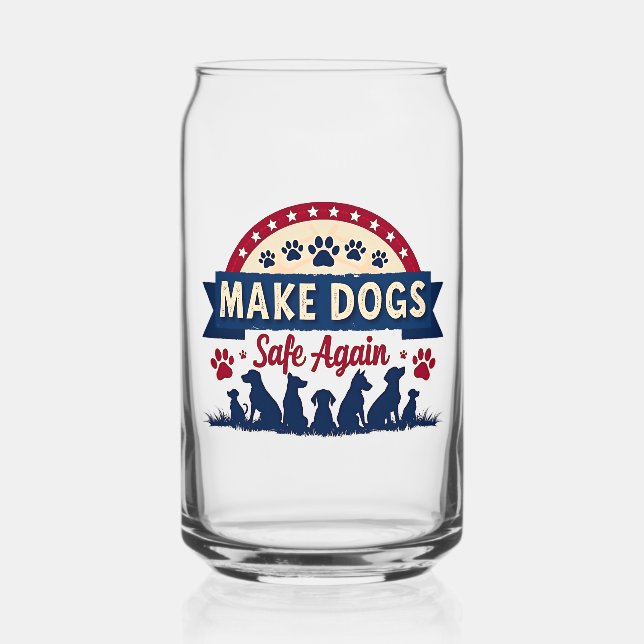 Make dogs safe again Trump Election Can Glass (Back)