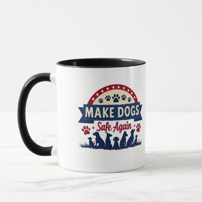 Make dogs safe again Trump Election Mug (Left)