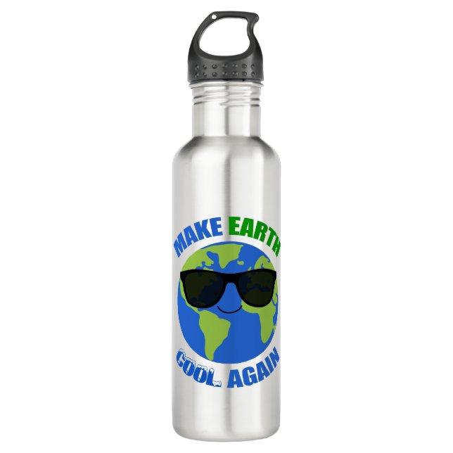 Make Earth Cool Again Climate Change 710 Ml Water Bottle (Front)